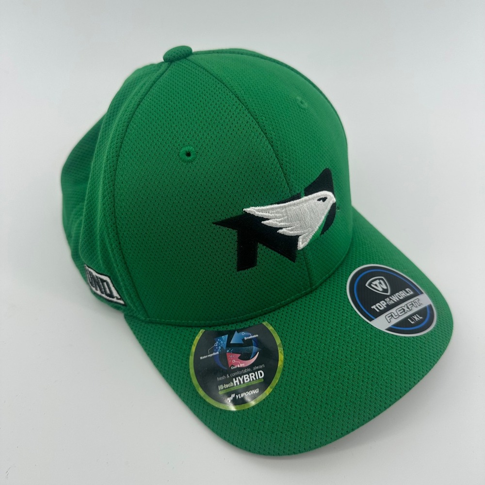 Top of the World‎ Green North Dakota Fighting Hawks Flexfit L/XL Baseball Cap